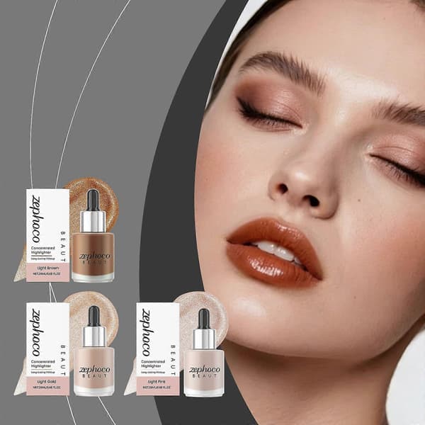 Liquid Highlighter Drops, Radiant Glow Liquid Bronzer for Face and Body, Luminous Bronzing Drops with Skincare Formula, Buildable Shimmer