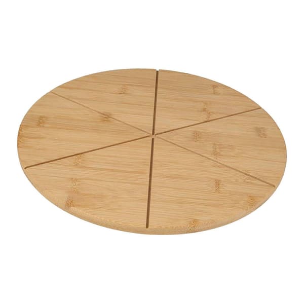 Pizzaleikkuulauta Bambu Pizzatarjotin Ruoanvalmistusalusta Juustotarjotin 26-27 6 grids 33cm