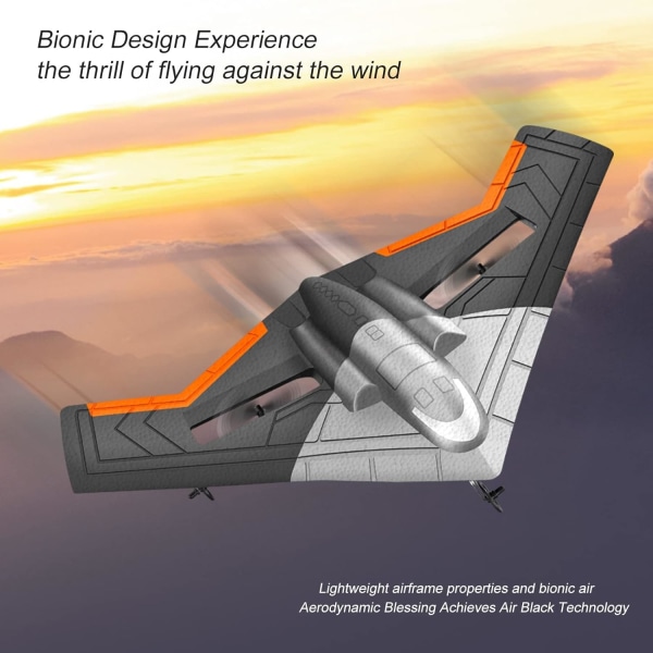 2,4 GHz Deltavingefly med LED-lys, indbygget gyrostabiliseringssystem, EPP-skummateriale fastvingefly, velegnet til begyndere (blå)