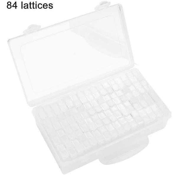 42/84 gitter gennemsigtig boks DIY håndlavet perle diamant maleri opbevaringsboks glas risperleboks neglekunst tilbehørsboks