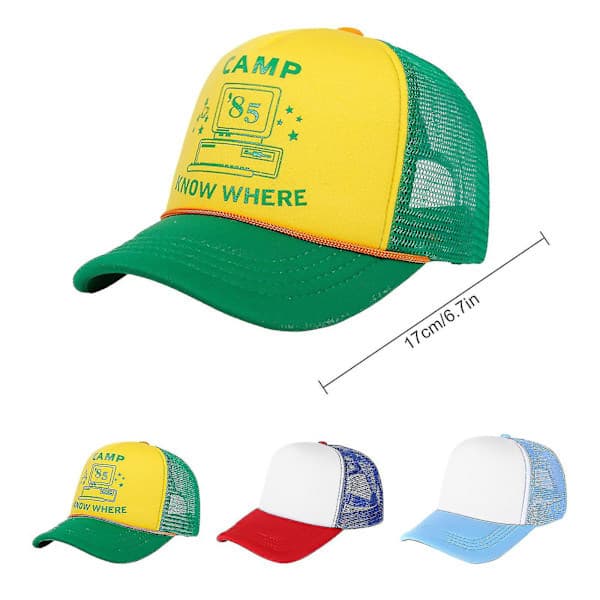Stranger Things Dustin Hat Ny Retro Mesh Trucker Cap Cosplay Justerbar Green
