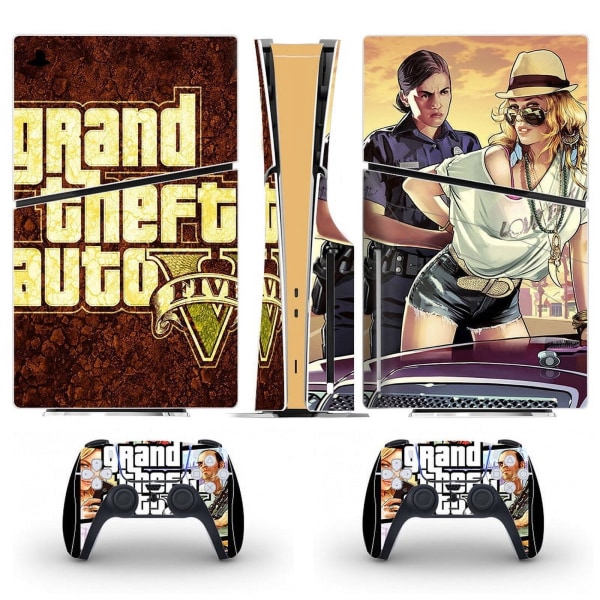 Playstation 5 Slim Ps5 Slim GTA -tarra ja ohjainteipit, naarmuuntumaton (Disk03) Style09