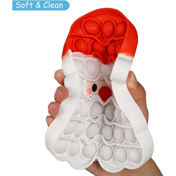 Christmas Pop Bubble Fidget Sensory Toy, Santa Squeeze Sensory Toy, Julklapp för barn, Stress relief och Anti-ångest Verktyg för barn och vuxna