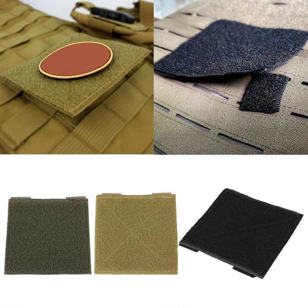 Borrelås taktisk Molle-panel for insignier, lapper, borrelås taktisk lappedisplaytavle, Molle-striper, svart Black