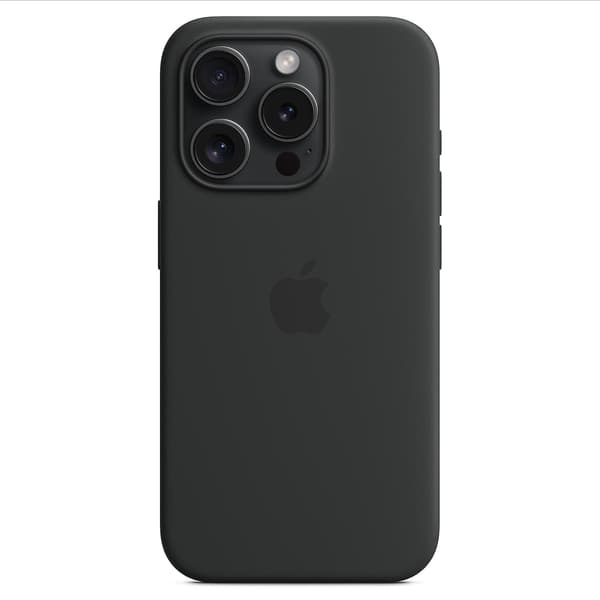 Magnetisk silikonecover til iPhone 15 Pro Max kompatibel med MagSafe - Perfekt Sort Black iPhone 15 Pro Max