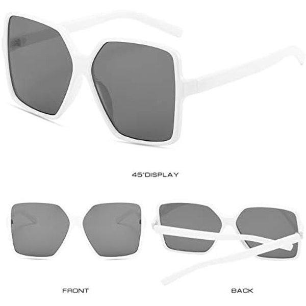 Överdimensionerade fyrkantiga solglasögon för kvinnor Stora, breda modeskärmar för män 100 % UV-skydd unisex