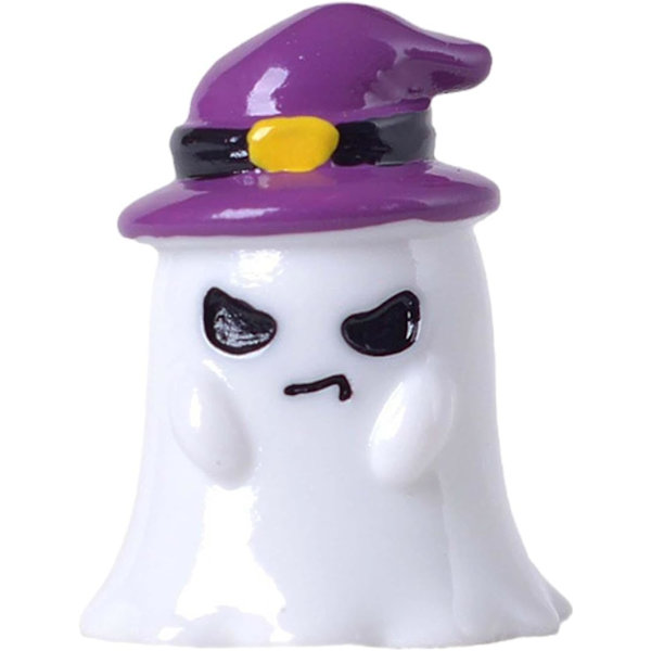 Mini Halloween-figurer, Halloween-miniaturestatuette, mini-harpiksfigurer til ferie, indendørs og udendørs boligindretning, spøgelsesheks