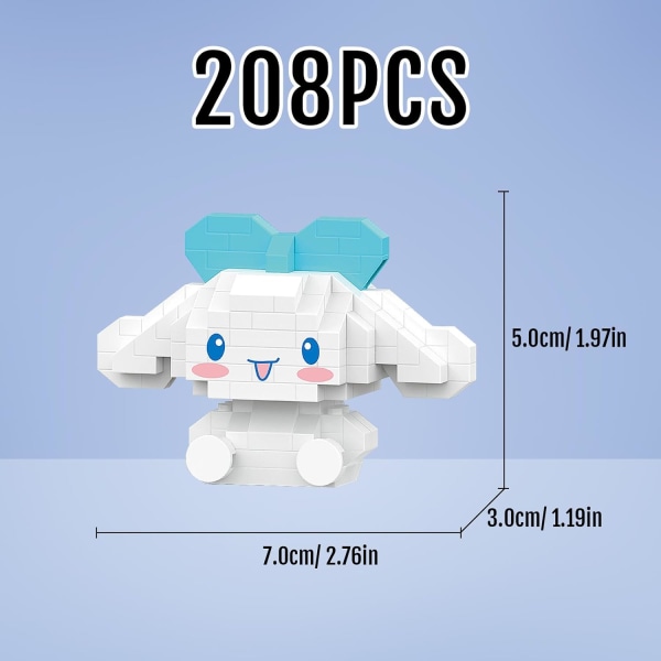 Kawaii byggeklodser søde mini anime karakter legetøj skrivebordstilbehør, værelse dekoration, tegneserie byggeklodser model kit, fødselsdag gave stil 4
