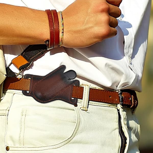 Slitesterkt knivfutteral i lær, horisontalt multiverktøyfutteral for belte, vanntett holder for foldekniver og verktøy
