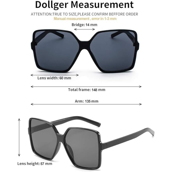 Ylisuuret neliönmuotoiset aurinkolasit naisille, suuret, leveät, muodikkaat aurinkolasit miehille, 100 % UV-suoja, unisex