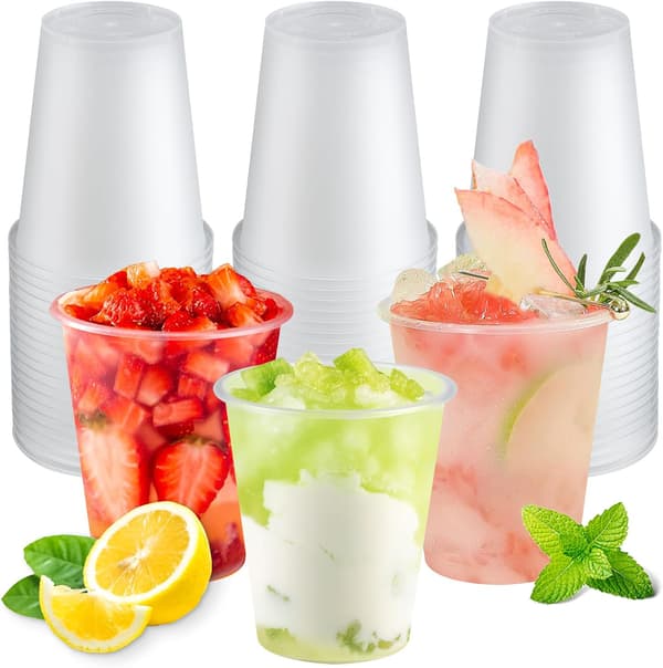 100 stk. plastkopper, 360 ml festkopper, matte harde plastkopper, gjenbrukbare kopper, drikkefester, bursdag, bryllup, jul