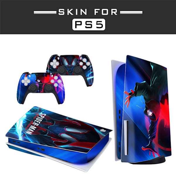 Klistremerke for PS5 - Deksel for å tilpasse konsollen - Fjernet vinylfilm - Matt satin HD-kvalitet (Disk, Spiderman Miles Morales02)