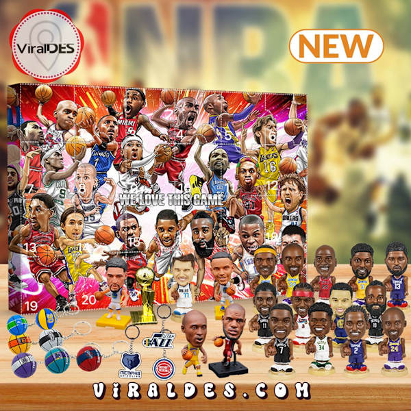NBA Julekalender 2024 til Jul - NBA Julekalender med 24 Døre, James, Kobe, osv. Tartan Gaveæsker D