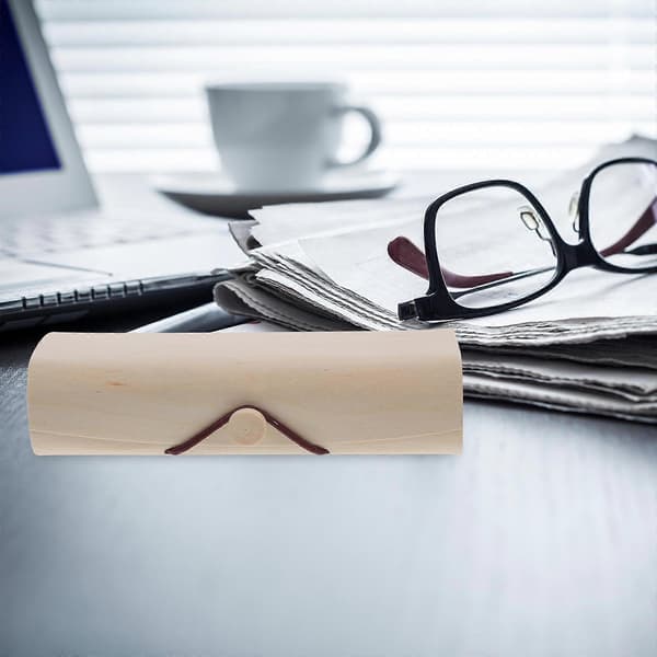 Glasögonfodral för solglasögonförvaring 2 st Trä bärbar ramlåda 16.5X4cm Khaki