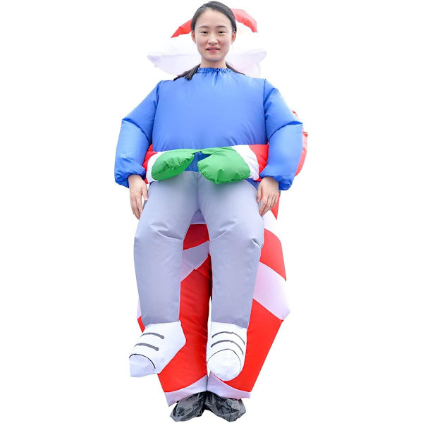 Uppblåsbar jultomtedräkt unisex vuxen kostym cosplay fest (bär dig)
