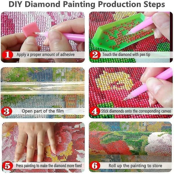 30x40 cm 5D Full DIY Diamantmaling (Diverse Blomster), DIY Blomster Diamantmaling Diamantmaling