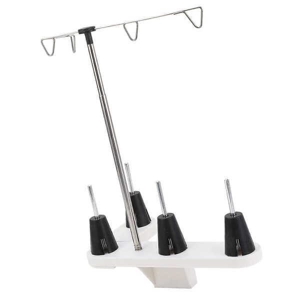 4-tråds trådholder i plast og rustfritt stål, multifunksjonell spoleholder for husholdningssymaskiner