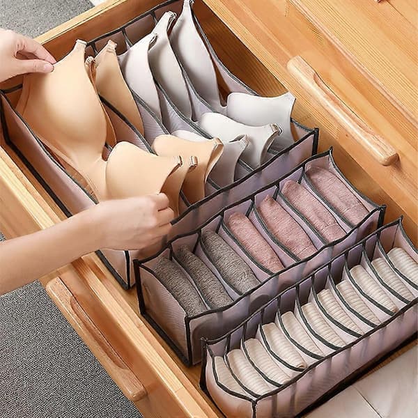 Set of 3 Foldable Drawer Organizers Storage Boxes for Underwear, Socks, and Pants
