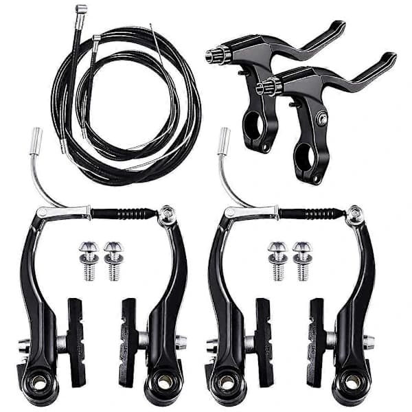 Complete Bicycle Mountain Bike Set, V-Brake + Outer Cables + Handles + Front & Rear Bicycle Brake Accessories