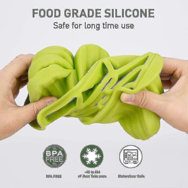 BPA-fri silikone ispindeforme, sæt med 12 med træpinde, grøn_m2