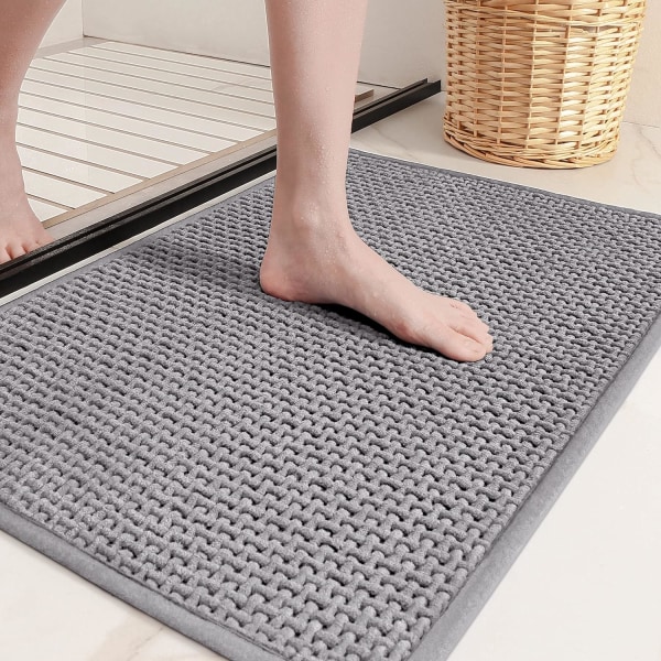 16\"x24\" Chenille Baderomtepper - Farge G Tynt Baderomtepper Passer Under Døren - Absorberende, Flat, Sklisikker, Myk, Maskinvaskbar