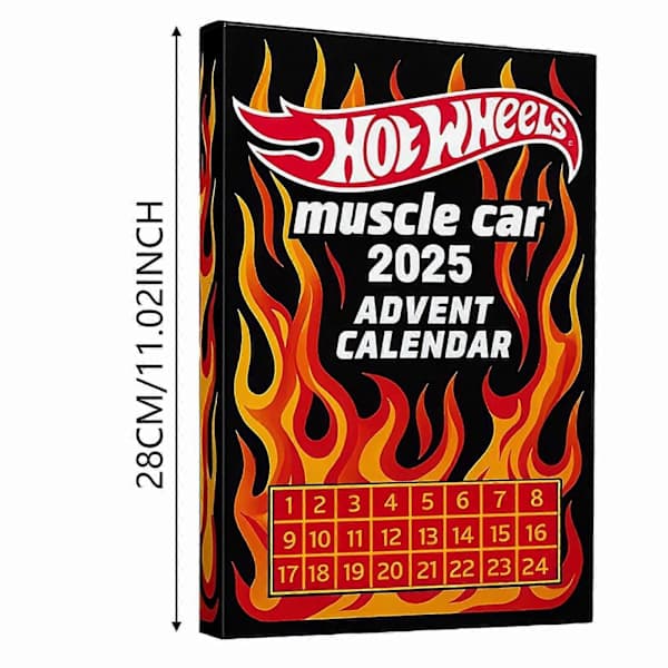 Hot Wheels Muskelbiler 2025 Julekalender 24 Dage med Legetøjsbiler