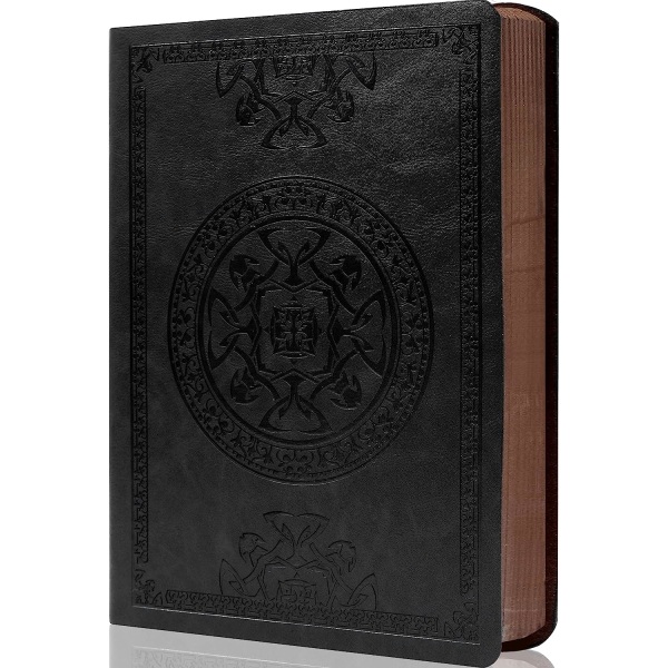 Läder Vintage Journal för Män Mjukt Omslag 256 Linjerade Sidor Anteckningsbok 180 Ligger Platt för Skrivande Resedagbok, 5,7'' X 8,3'', Svart