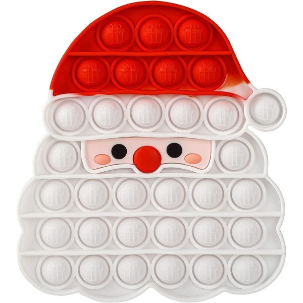 Jul Popa Fidget Sensorisk Leksak, Jul Tomte Kläm Sensorisk Leksak, Julgåva för Barn, Stressavlastning och Anti-Ångestverktyg för Barn och Vuxna