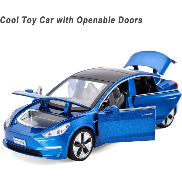 Modellbil Model 3 Diecast Metallmodellbilar Dra Bil för Pojkar och Flickor 3-12 År Gamla