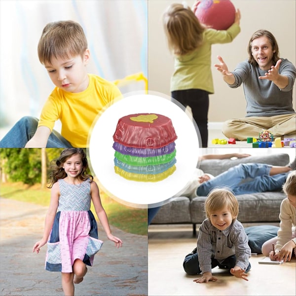 Stepping Stones for Kids - Sklisikre Sansestimulerende Stepping Stones, Interaktive Hage Steiner, Sklisikre Balanserende Elvesteiner, Fremmer Koordinasjon for Barn A