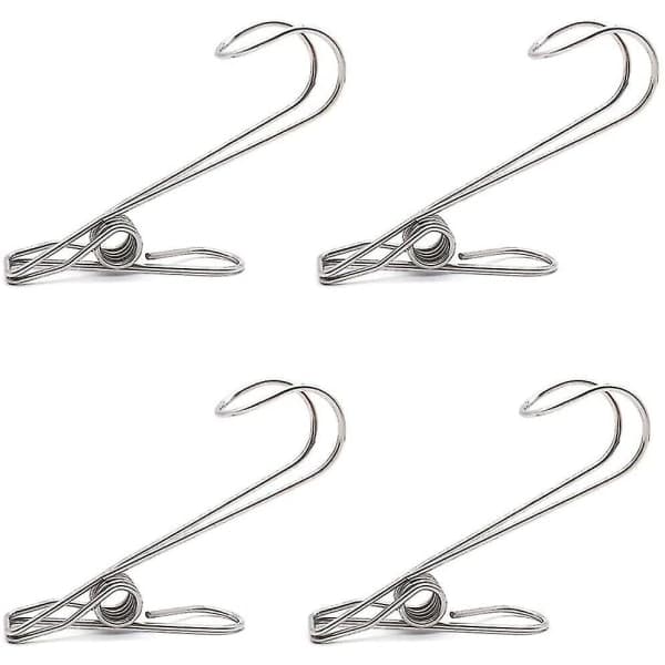 24 stk. klesklyper i rustfritt stål, metallklesklyper, klesklyper i rustfritt stål