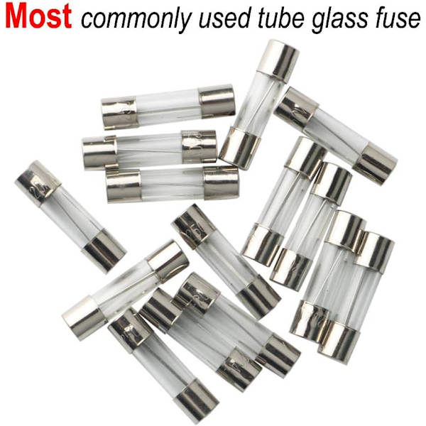 126 stk. glassikring, 6 x 30 mm glaspatronsikring, hurtigsmeltende bilsikringer, hurtigsmeltende glassikringer (AMP 1A 2A 3A 5A 6A 10A 15A 20A 25A)