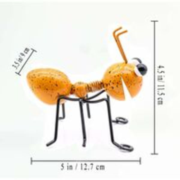 Metallmyror En grupp med 4 färger Söta insekter för hängande väggkonst Trädgård gräsmatta Dekor Inomhus utomhus väggskulpturer