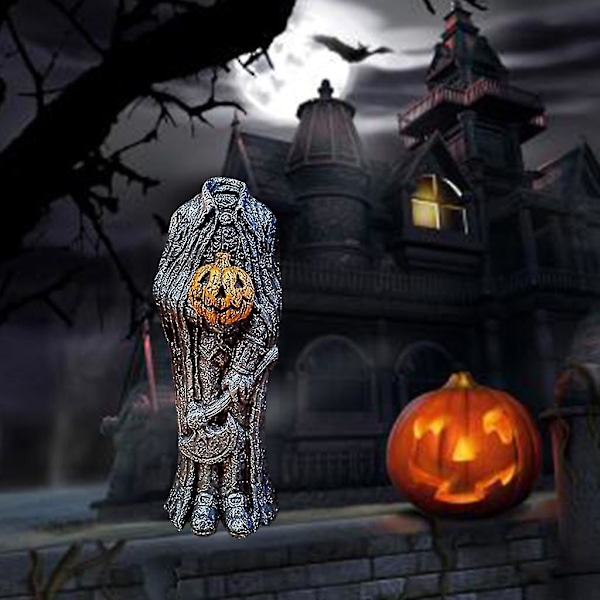 Päätön ratsumies kurpitsa koristeet hartsi veistos käsityöt Halloween juhlat toimisto työpöytä kotitalous koristeet