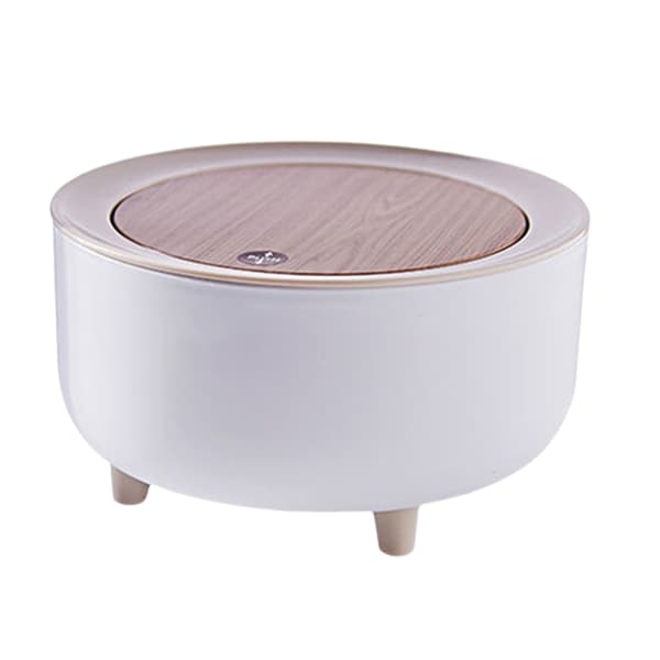 Hushållssoptunna med lock 7L tryckknapps soptunna Multifunktionell soptunna med stor kapacitet White Tabletop