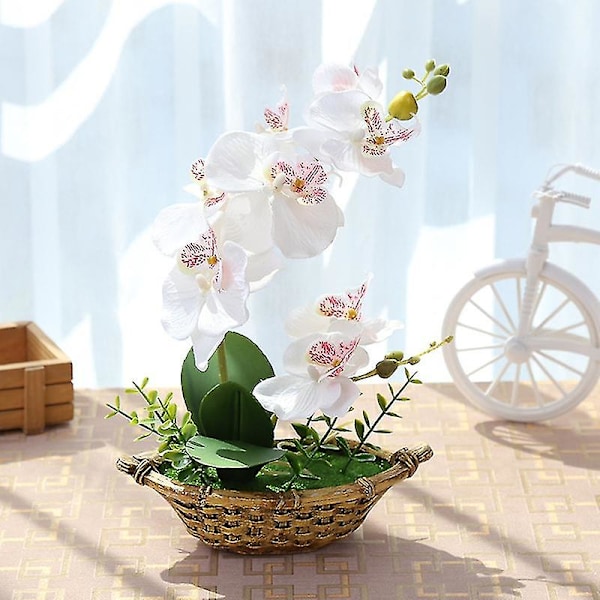 Kunstig Blomst Sommerfugl Orkide Bonsai Have DIY Bryllupsfest Skrivebordsindretning Q Rose Red