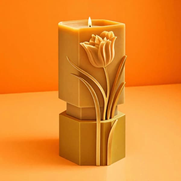 3D Blomster Cylinder Silikone Lysforme til Epoxyharpiks Fremstilling af Lys Sæbe Gips Silikoneforme til Boligindretning