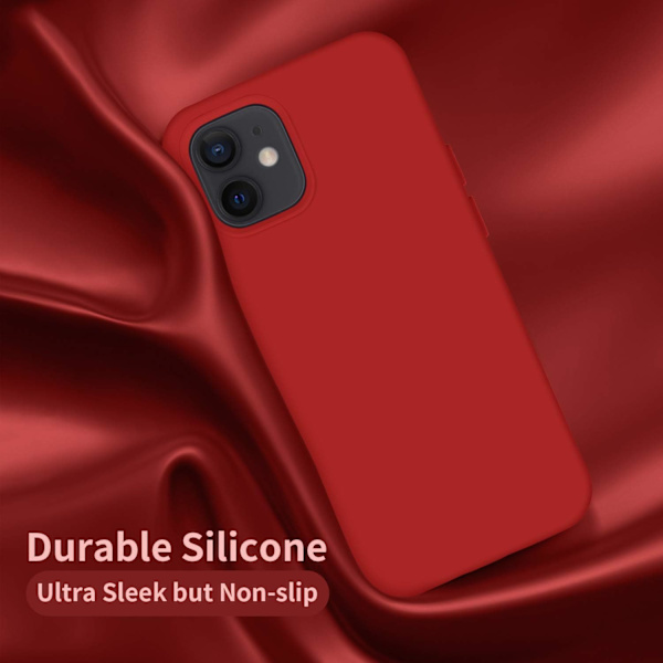 Designet for iPhone 12-deksel, designet for iPhone 12 Pro-deksel, silikonstøtsikker telefondeksel med [mykt antiripe mikrofiberfôr] 6,1 tommer, svart