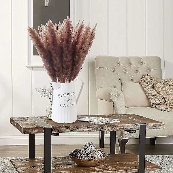 30 st Pampasgräs Naturligt Gräs Reed Plume Torkade Blommor Phragmites Bukett Hög Real Touch Naturliga Plymer Kompatibel med Bondgård Kontor Sovrum Bröllop Brown