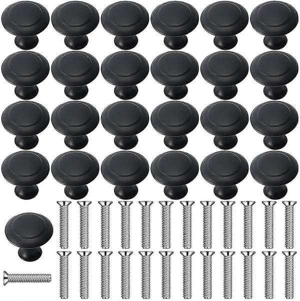 25 Pieces Cabinet Knobs Pulls for Bathroom, Cupboard, Dresser Doors, Furniture (30mm)