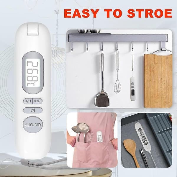 Matlagningstermometer LCD Digital Uppladdningsbar Termometer för Matlagning Utomhus BBQ Kött Elektronisk Matlagningstermometer