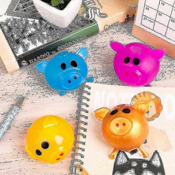 4 stk. Splat Pig Stressbolde til voksne, Squishy Antistress Legetøj, Jelly Ball 25-26