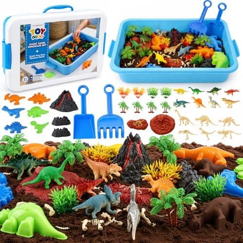 TOY Life Dinosaur Magic Sand Sensorisk Boks, Sandkassesæt, Alder 3-8