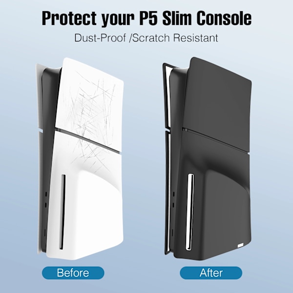 Blå farve, PS5 Slim host silikone beskyttende ærme PS5 slim host støv og ridsefast silikone ærme PS5 slim tilbehør Blue