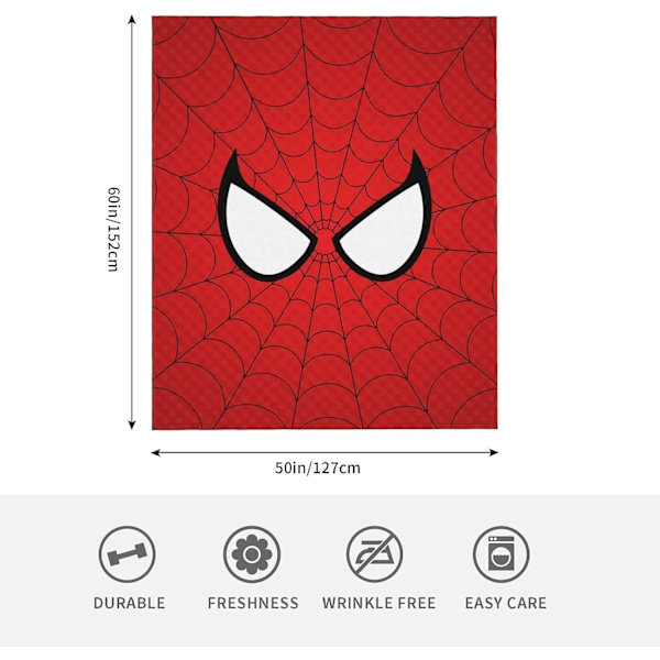 Superhelt Spider Cover Teppe 152,40 x 127,70 cm Myk Plysj Kast for Sofa Dreiebenk