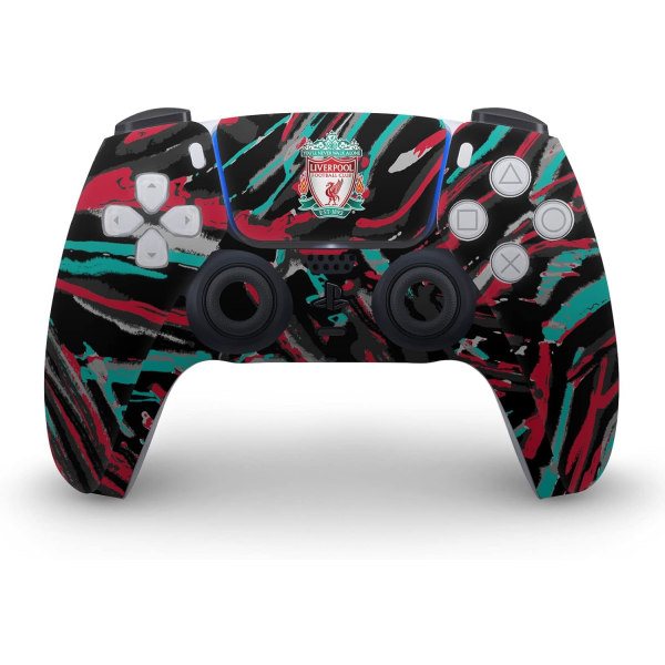 Fodboldklub Abstrakt Penselkunst Vinyl Frontplade Gaming Skin Decal Kompatibel Med PlayStation 5 PS5 Digital Edition Konsol & DualSense Controller01