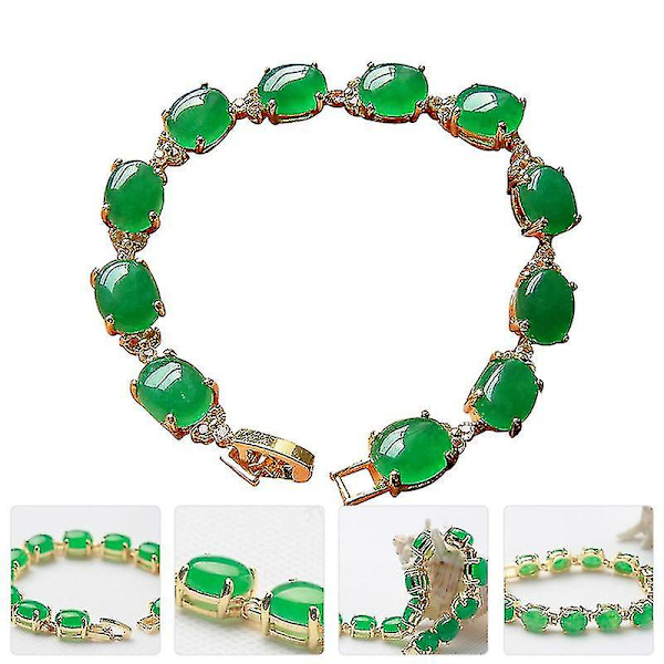 1 stk. Dame Smaragd Armbånd Malay Jade Armbånd Håndledsdekoration (assorteret farve)
