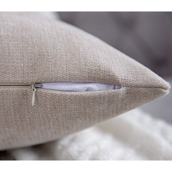 Nøytrale putetrekk 18x18 tommer sett med 2 solide rustikke bondehus dekorative putetrekk firkantet putetrekk for hjem sofa sofa dekorasjon