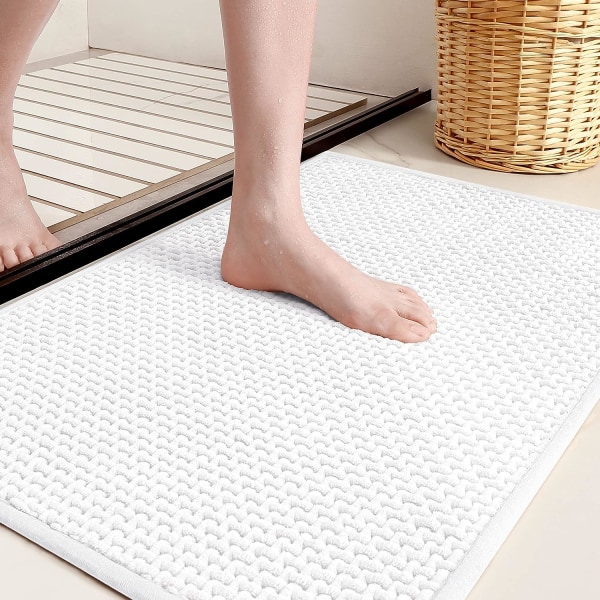 Chenille badrumsmattor - halkfria, absorberande, snabbtorkande, tunna, maskintvättbara - 16\"x24\" små badrumsmattor badrumsmattor för badrumsgolv