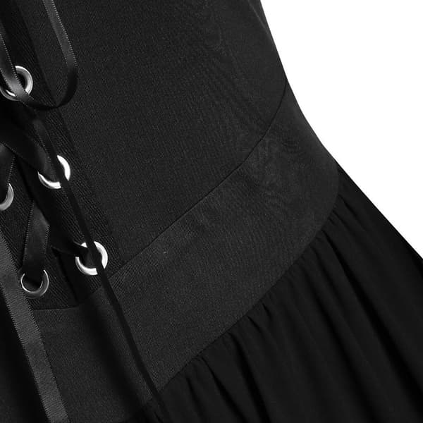 Halloween-kostume til kvinder, gotisk kjole, voksen vampyrkjole sort black 4XL
